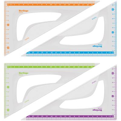 КанцРЦ Треугольник 30°, 19см Berlingo "Color", пластиковый, ассорти, европодвес TR_10020